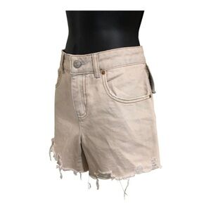 Urban Outfitters UO BDG a-line light peach cutoff distressed jean shorts size 26
